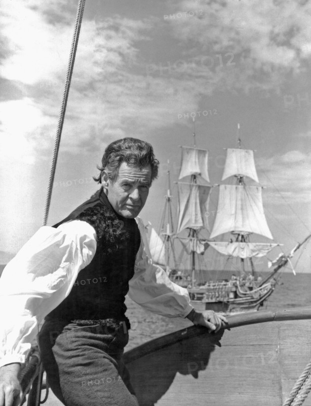 Robert Ryan, on-set of the Film, "Billy Budd" directed by Peter Ustinov, 1962