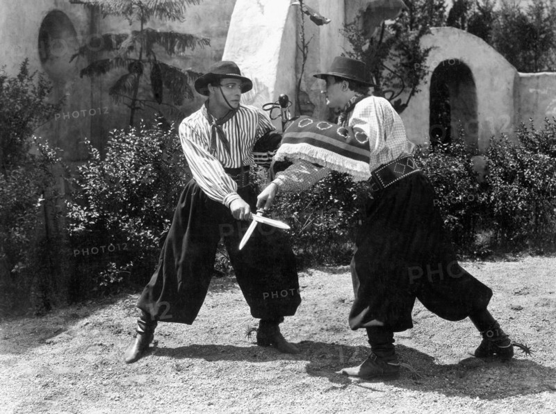 Rudolph Valentino (left), on-set of the Film, "Blood and Sand", directed by Fred Niblo, 1922