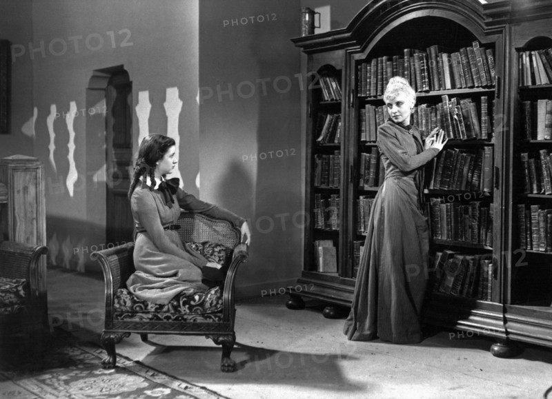Blanchette Brunoy and Suzette Mais, on-set of the Film, "Claudine a l'école" directed by Serge de Poligny, 1937