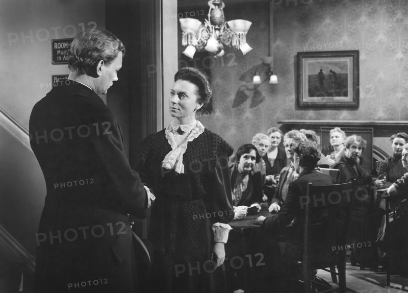 Joseph Cotten and Agnes Moorehead, on-set of the Film, "The Magnificent Ambersons" directed by Orson Welles, 1942