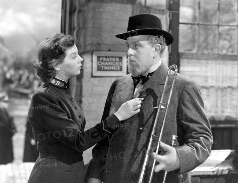 Wendy Hiller and Robert Morley, on-set of the Film, "Major Barbara" directed by Gabriel Pascal, 1941