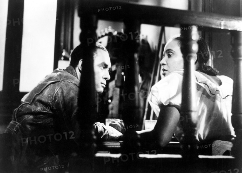 Richard Wright and Gloria Madison, on-set of the Film, "Native Son" directed by Pierre Chenal, 1951