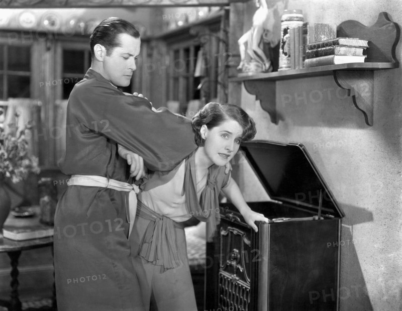 Robert Montgomery and Norma Shearer, on-set of the Film, "Private Lives" Directed by Sidney Franklin, 1931