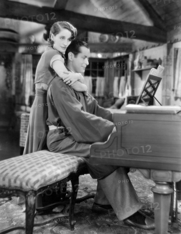 Norma Shearer and Robert Montgomery, on-set of the Film, "Private Lives" Directed by Sidney Franklin, 1931