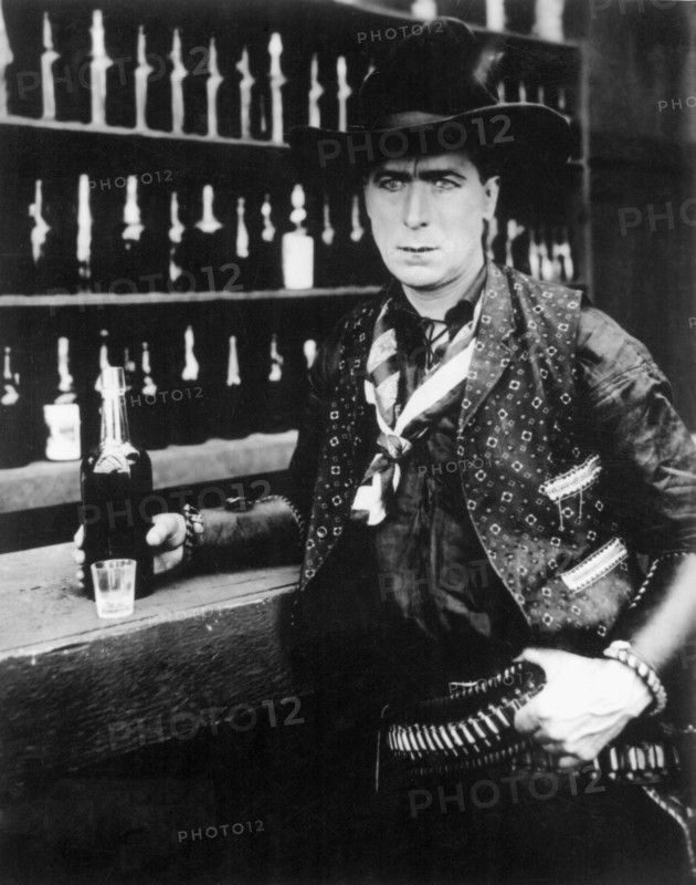 William S. Hart, on-set of the Silent Film, "Return of Draw Egan", 1916