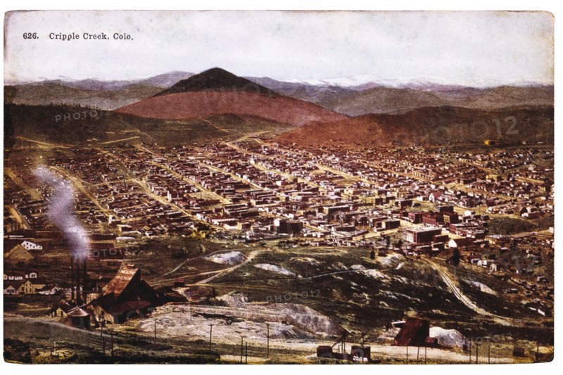 Cripple Creek, Colorado, USA, Where Gold was Discovered in 1891 and a Boomtown was Established, circa 1910