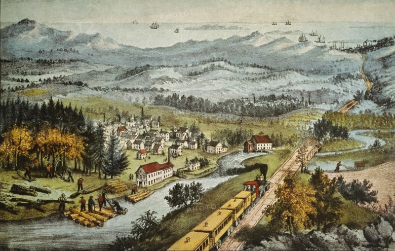 Through to the Pacific, Lithograph, Currier & Ives, 1870
