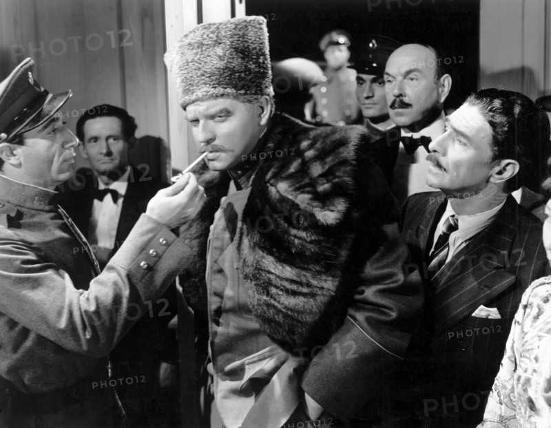 Orson Welles (center), on-set of the Film, "Journey into Fear", 1943