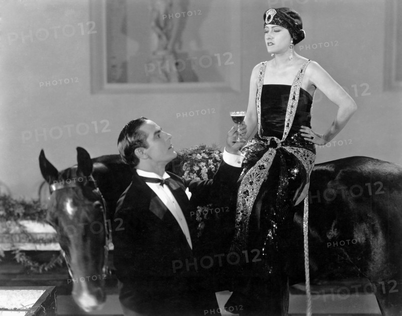Antonio Moreno, Gloria Swanson, on-set of the Film, "My American Wife", 1922