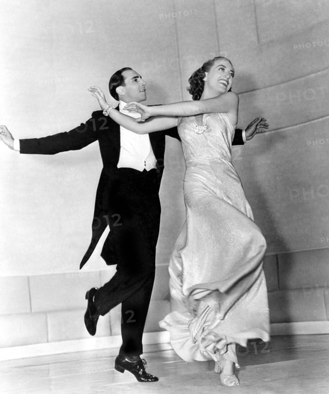 Tony De Marco, Joan Crawford, on-set of the Film, "The Shining Hour", 1938