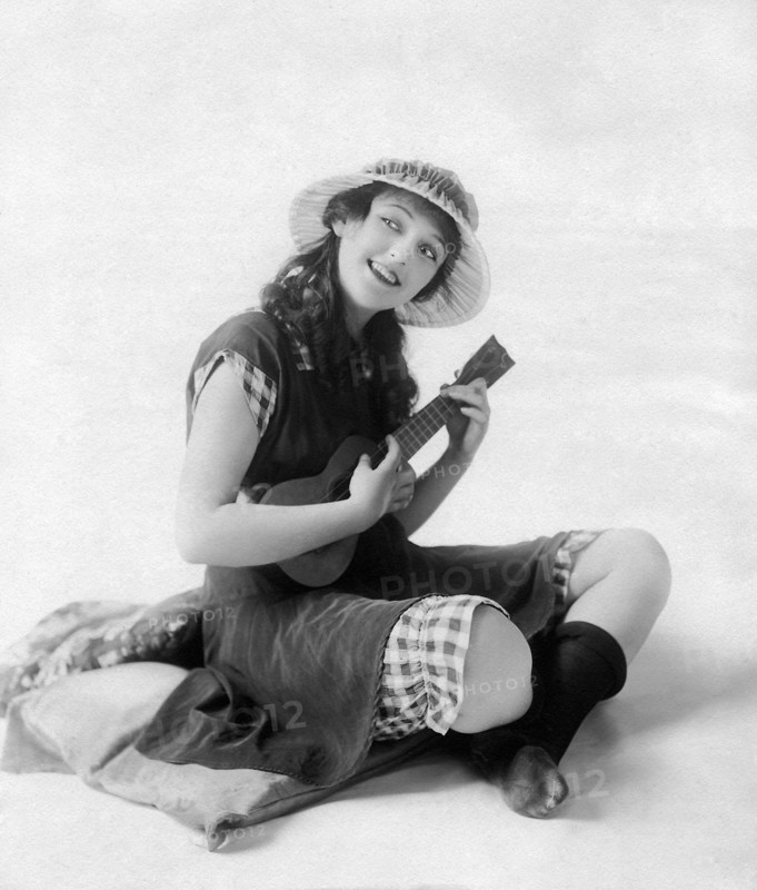 Carmel Myers Playing Ukulele, circa 1920s
