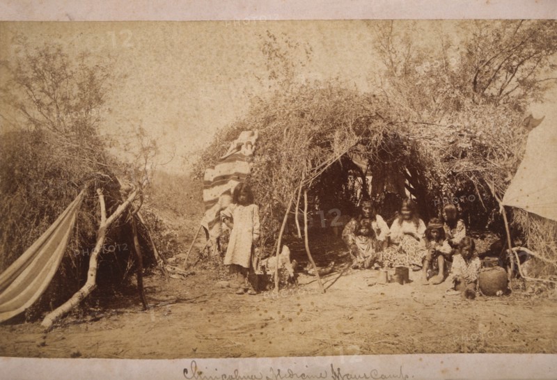 Chiricahua Apache Medicine Man's Camp on Reservation, Arizona Territory, 1886