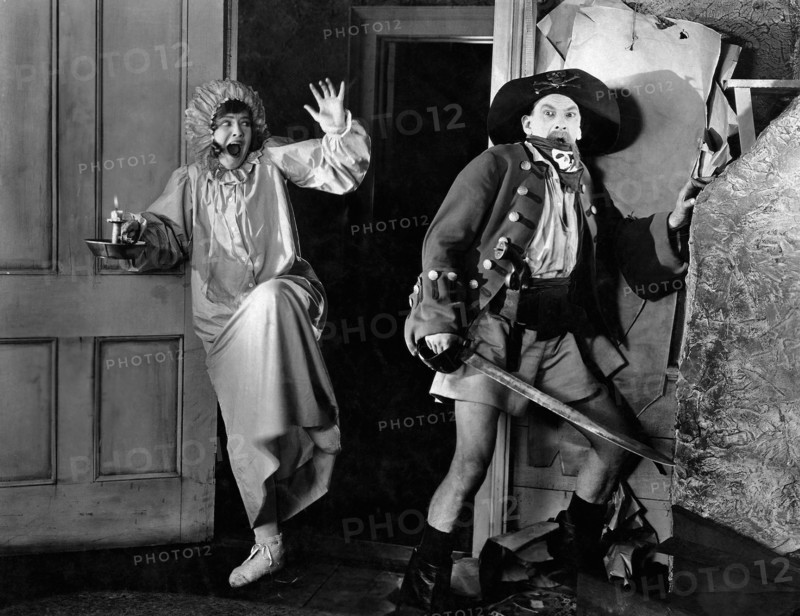 Dorothy Gish, Leon Errol, on-set of the Silent Film, "Clothes Make the Pirate", 1925
