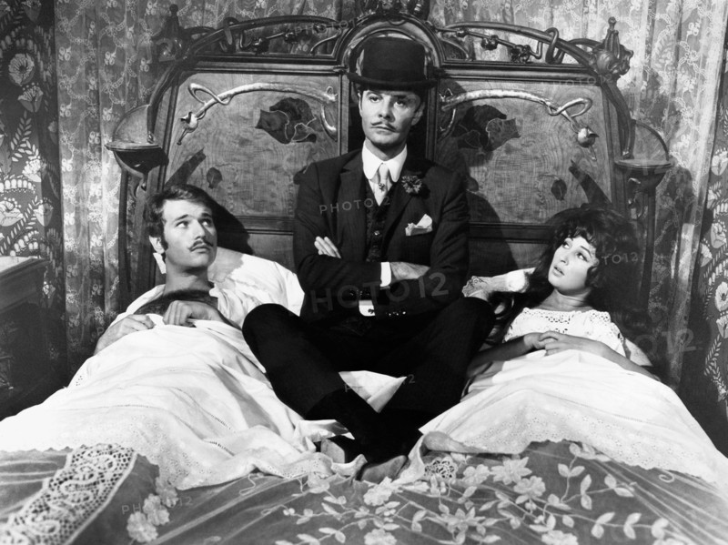 Louis Jourdan (Center), on-set of the Film, "A Flea in her Ear", 1968