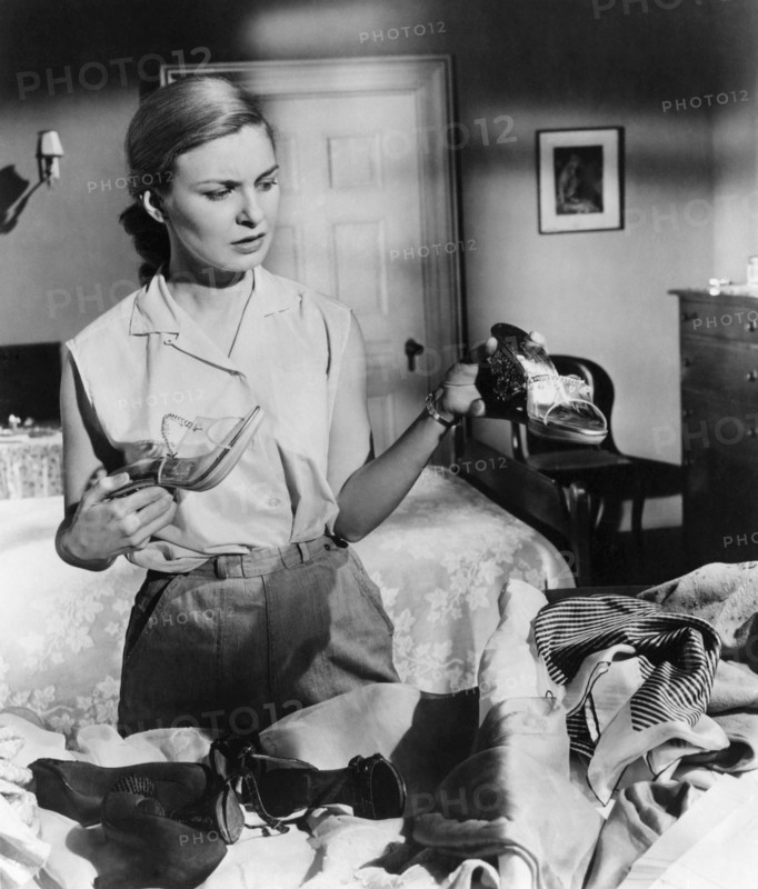 Joanne Woodward, on-set of the Film, "The Three Faces of Eve", 20th Century Fox, 1957