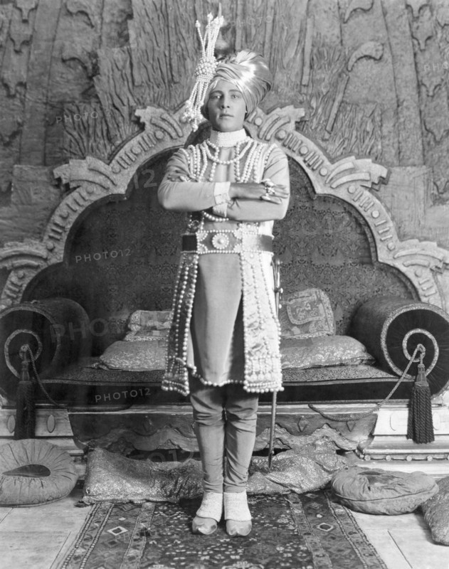 Rudolph Valentino, on-set of the Silent Film, "The Young Rajah", 1922