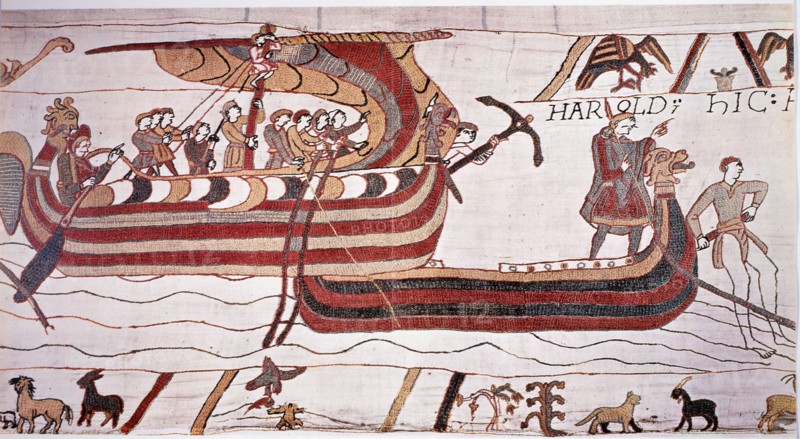 William the Conqueror Sails against England, 1066, The Bayeux Tapestry