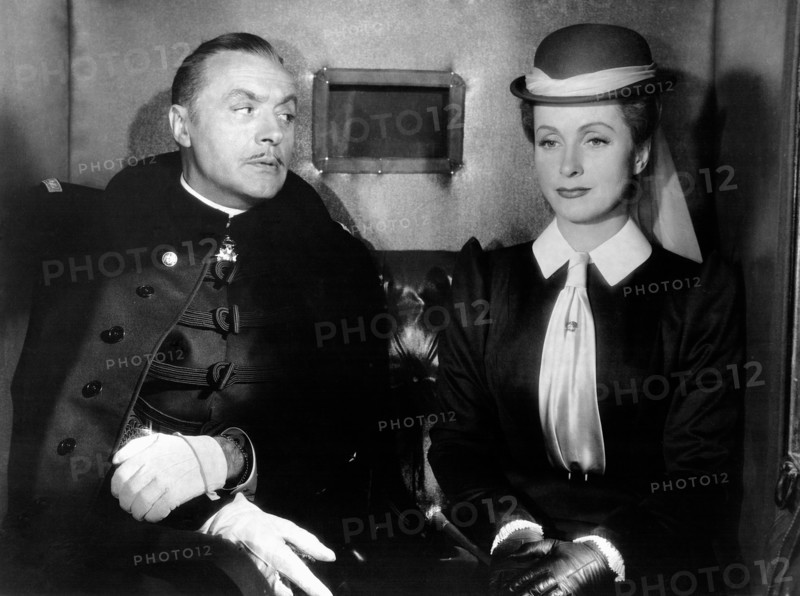 Charles Boyer, Danielle Darrieux, on-set of the Film, "The Earrings of Madame De", 1953