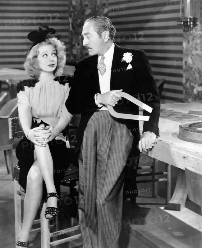 Martha Scott, Adolphe Menjou, on-set of the Film, "Hi Diddle Diddle", 1943