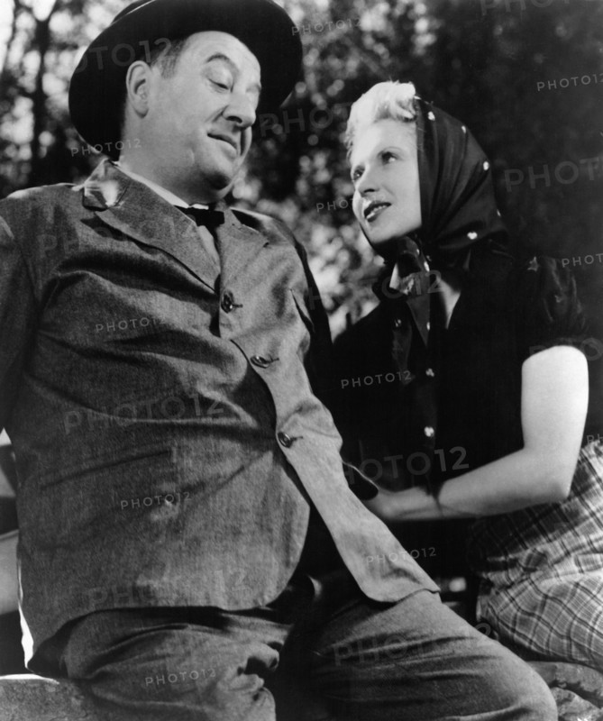 Raimu, Josette Day, on-set of the Film, "The Well Digger's Daughter" (aka La Fille du Puisatier), 1940