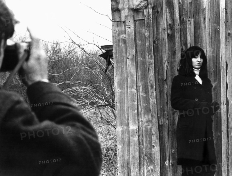 Philippe Leotard, Olimpia Carlisi, on-set of the Film, "The Middle of the World" (aka Le Millieu de Monde), 1974