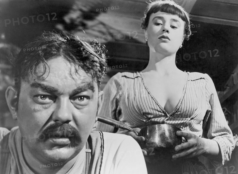 Ake Gronberg, Harriet Andersson, on-set of the Film, "The Naked Night" (aka Gycklarnas Afton), 1953