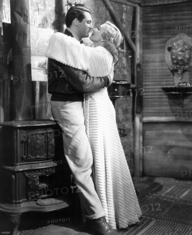 Cary Grant, Jean Arthur, on-set of the Film, "Only Angels Have Wings" 1939