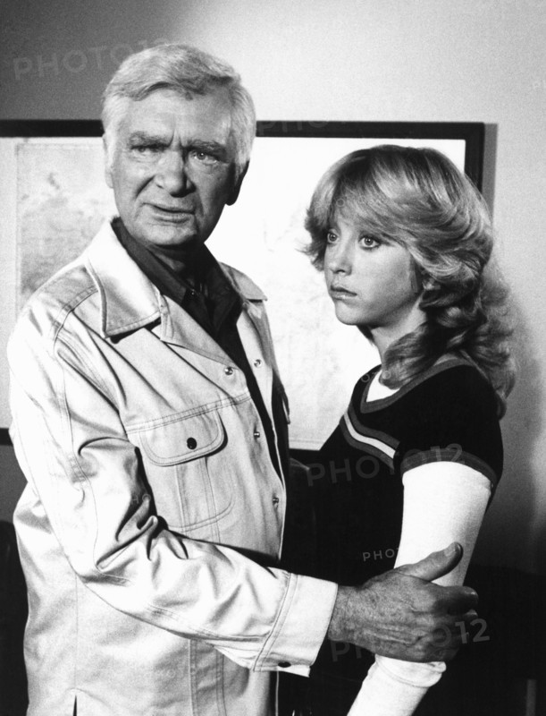 Buddy Ebsen, Bonnie Ebsen, on-set of the TV Series, "Barnaby Jones", 1978