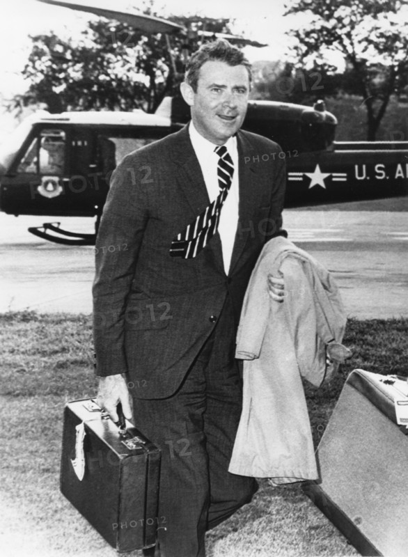 Cyrus R. Vance, Deputy U.S. Negotiator at Paris Peace Talks, Returning to Washington DC, USA, via Helicopter, July, 16, 1968