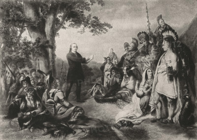 John Wesley Preaching to the Indians, Illustration
