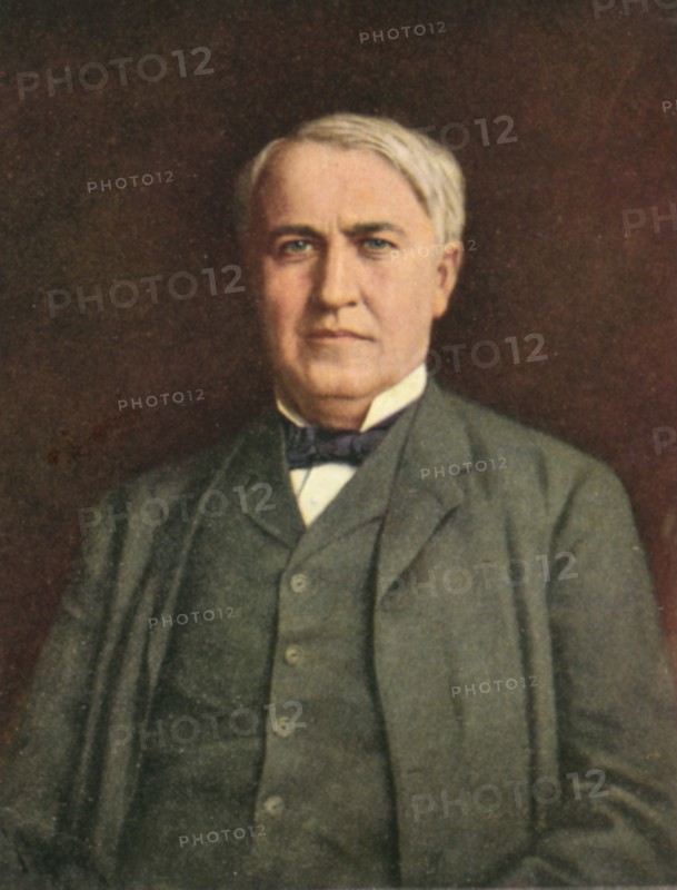 Thomas Alva Edison (1847-1931), American Inventor, Portrait, Postcard, circa, 1910's