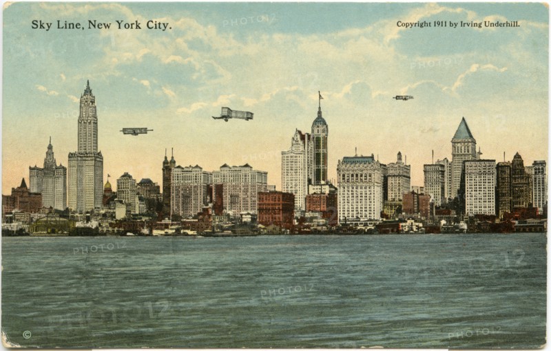 New York City Skyline from Jersey City, Postcard, circa 1915