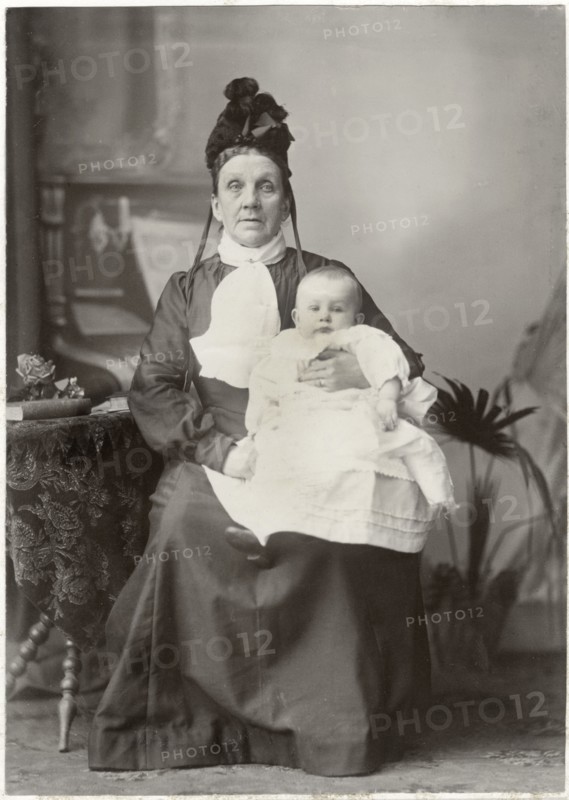 Mother Holding Infant Child, Portrait, circa 1905