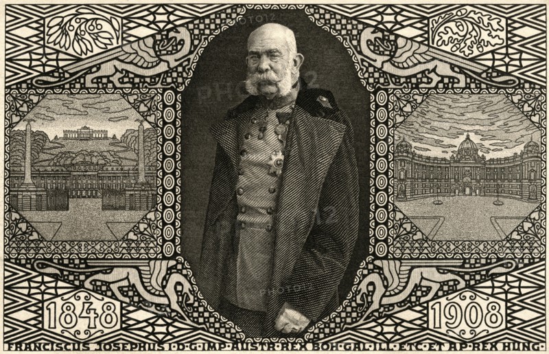 Franz Joseph I (1830 –1916), Apostolic King of Hungary from 1848 to 1916, 60th Anniversary of Coronation, Postcard