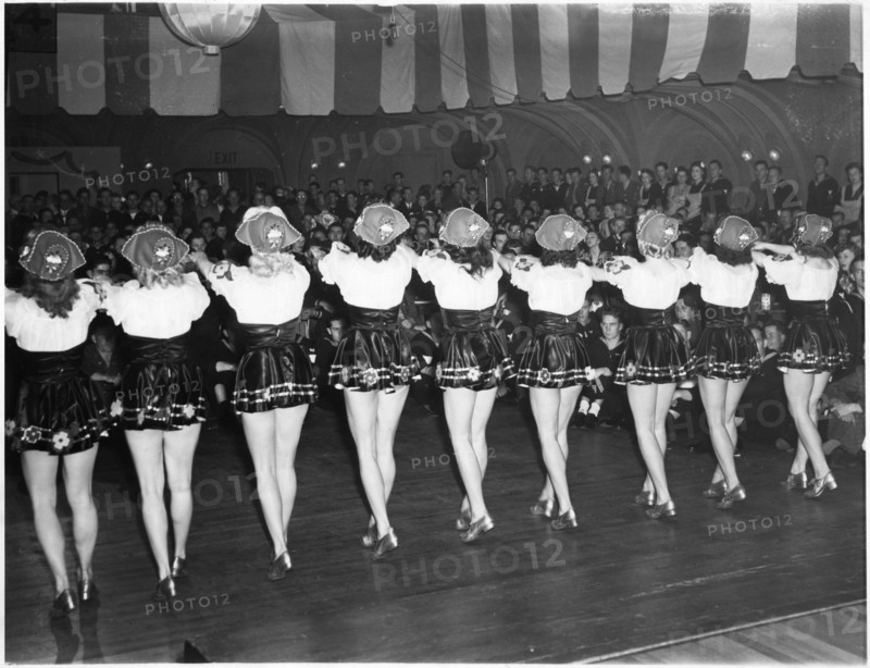 Chorus Girls Performing for Servicemen at Stage Door Canteen During World War II, San Francisco, California, USA, 1943