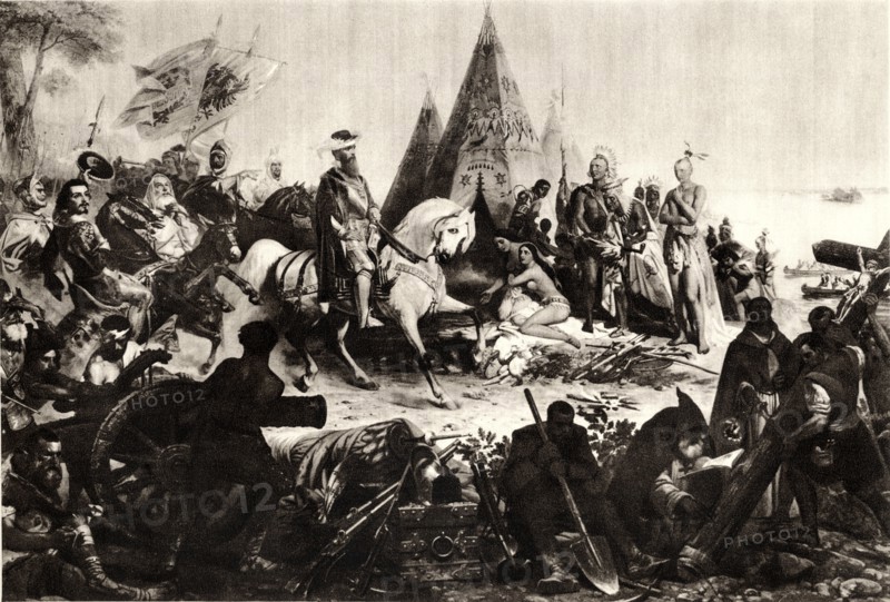 Discovery of the Mississippi by De Soto, from a Painting by William H. Powell
