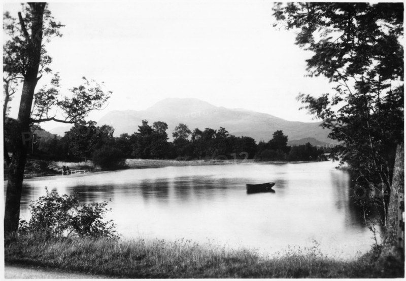 Rowboat on Loch Lomond, Scotland, United Kingdom, circa early 1900's