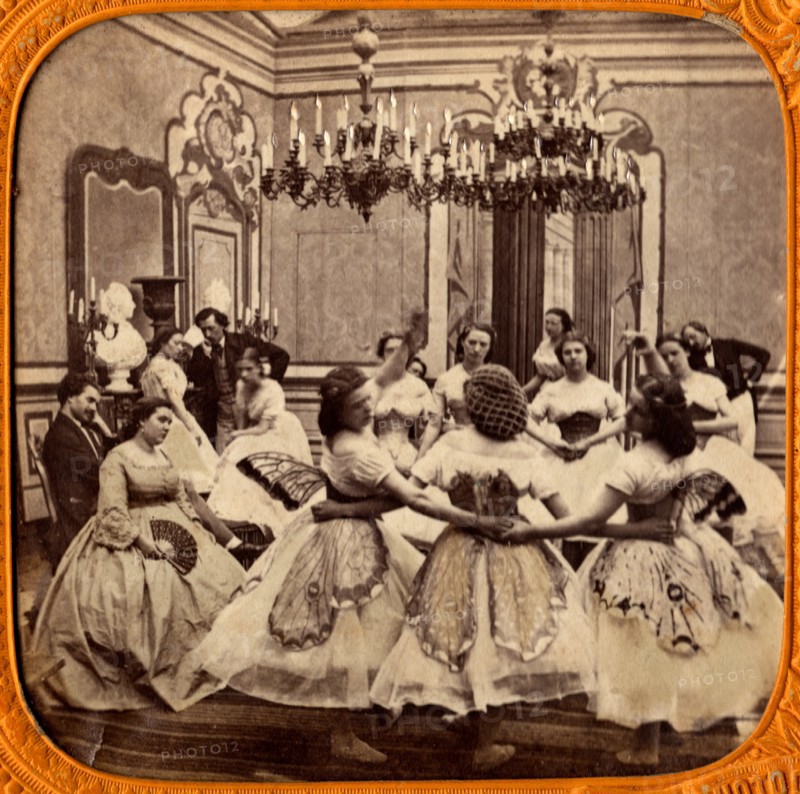 Group of Women Dancing at Party, Single Image of Stereo Card, circa 1890