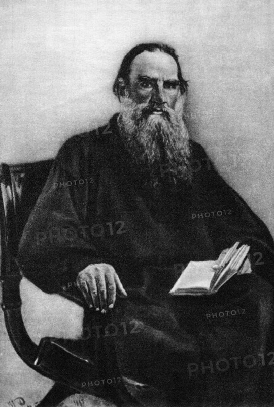 Leo Tolstoy (1828-1910), Russian Novelist, Short Story Writer and Playwright, Portrait, Illustration from Painting by Ilya Repin