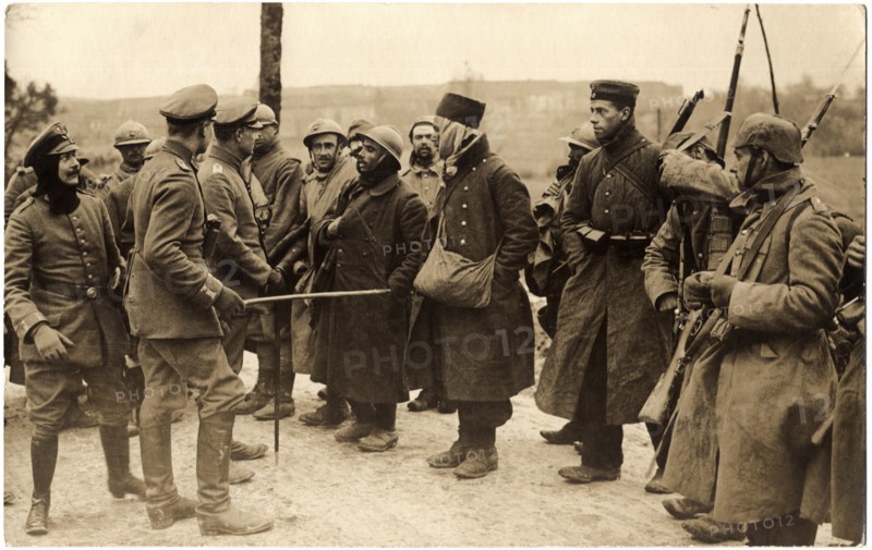 Group of Soldiers,, WWI, France, Postcard, circa 1914