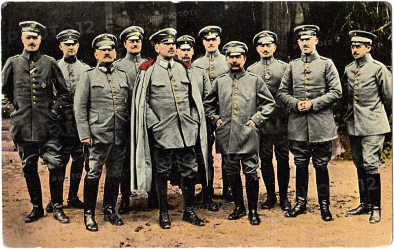 German General Alexander von Kluck (center) and his Staff, WWI, Portrait, Postcard, circa 1914