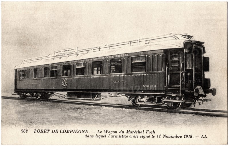 Train Car, Armistice with Germany, Compiegne, France, November 18, 1918, French Postcard
