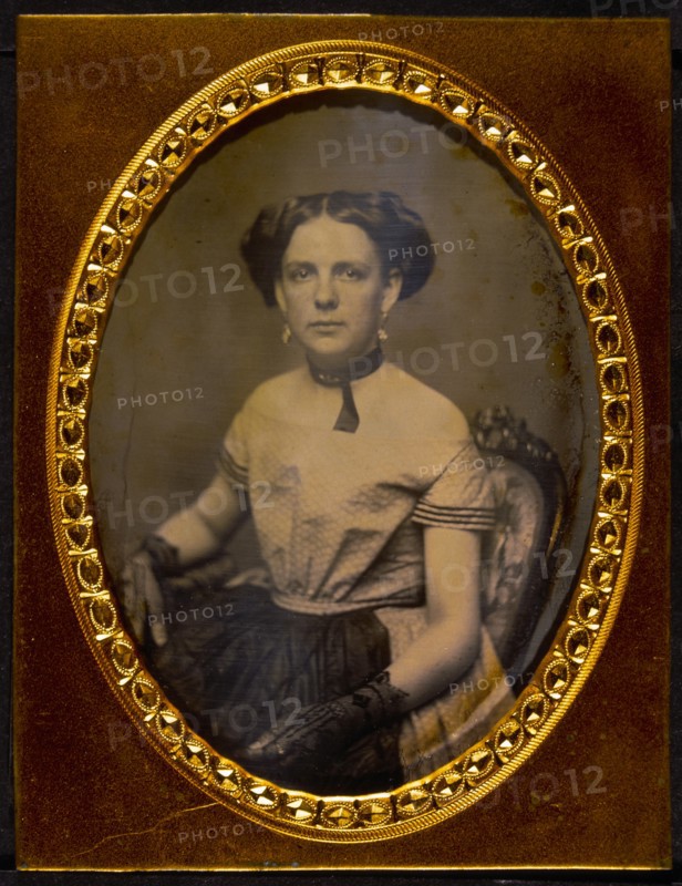 Young Woman Sitting in Chair, Portrait, Daguerreotype, circa 1850's