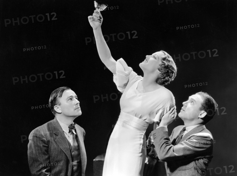 Robert Armstrong, Constance Cummings, Frank Albertson, on-set of the Film, "Billion Dollar Scandal", 1933