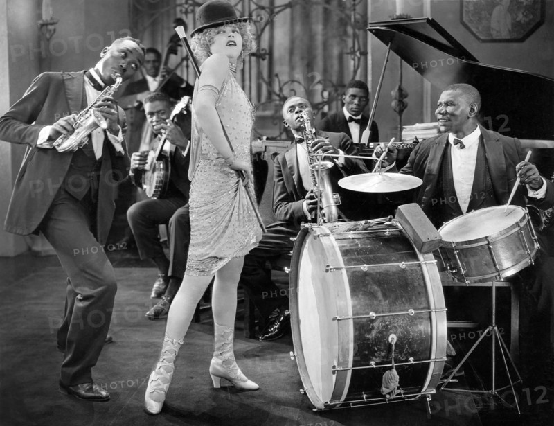 Mae Murray and Jazz Band, on-set of the Silent Film, "Circe, The Enchantress", 1924