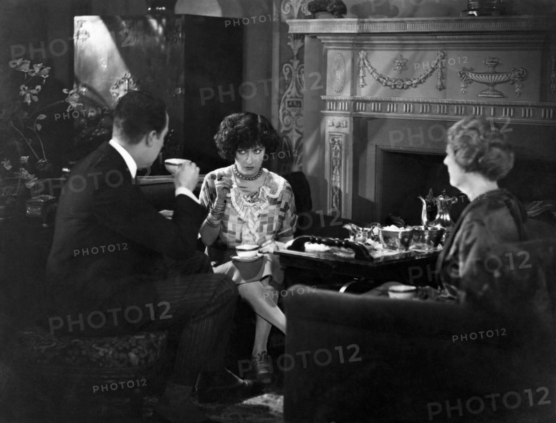 Eugene O'Brien, Gloria Swanson, Helen Dunbar, on-set of the Silent Film, "Fine Manners", 1926