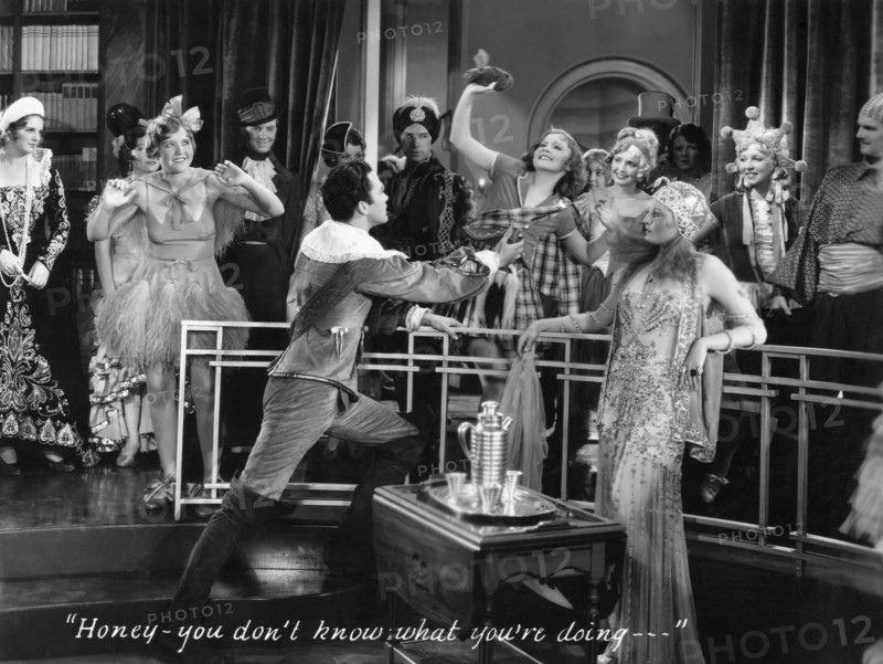 Zelma O'Neal, Charles 'Buddy' Rogers, Nancy Carroll, Thelma Todd, on-set of the Film, "Follow Thru", 1930