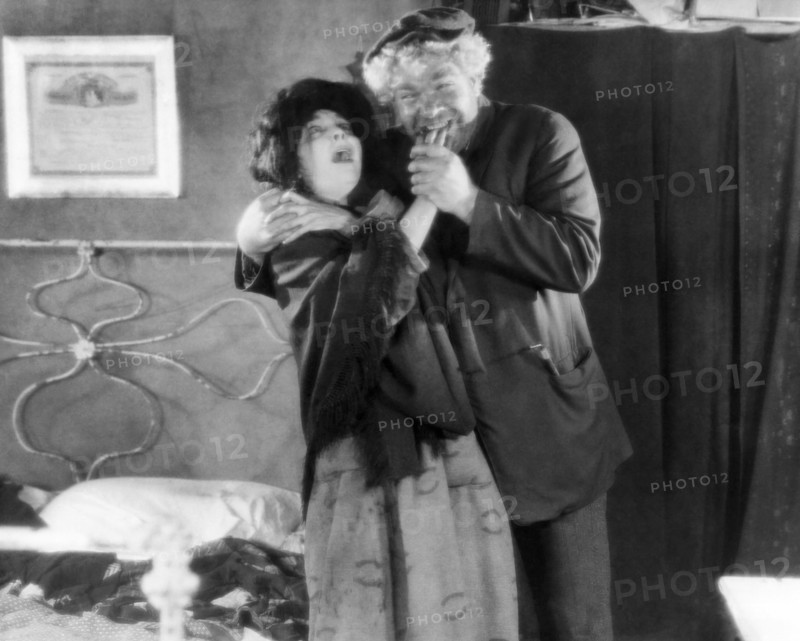 ZaSu Pitts, Gibson Gowland, on-set of the Silent Film, "Greed", 1924