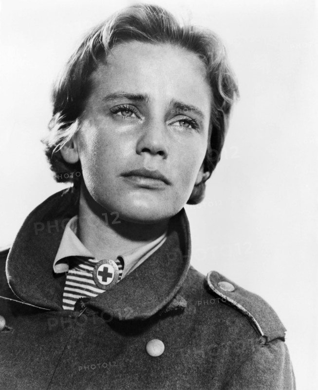 Maria Schell, on-set of the Film, "The Last Bridge" (aka Die Letzte Brucke), 1954