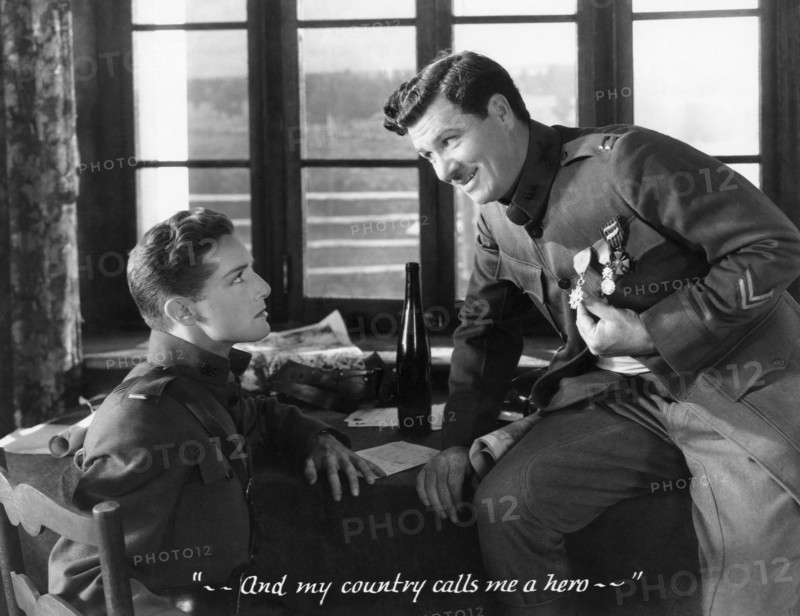 George Bancroft (right), on-set of the Silent Film, "The Mighty", 1929